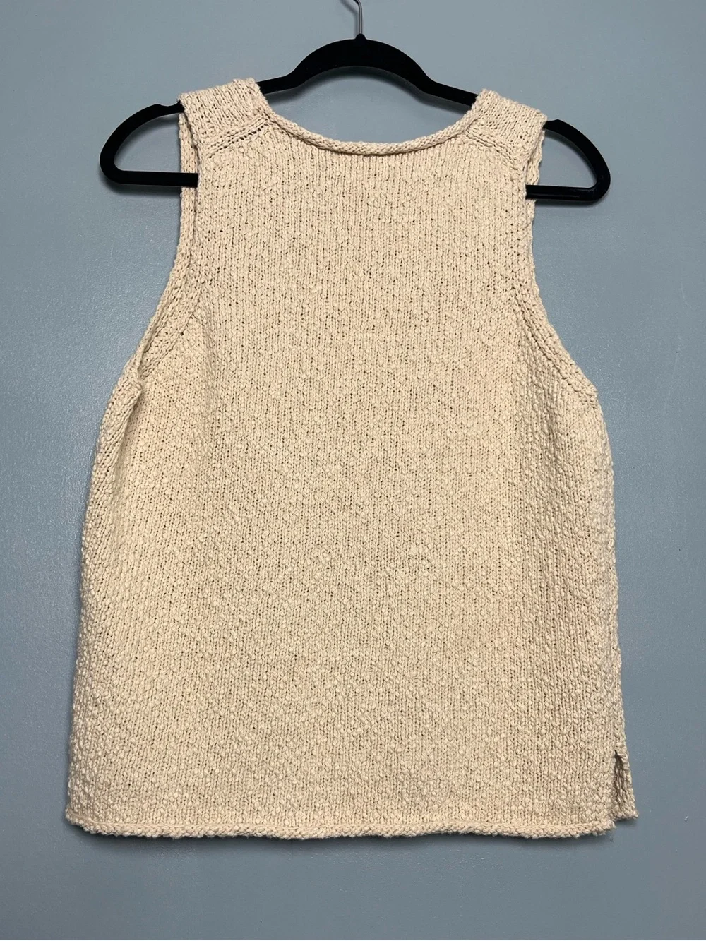EVEREVE Marlowe Sweater Tank Chunky Knit Cotton Sleeveless Cream Women’s Size M